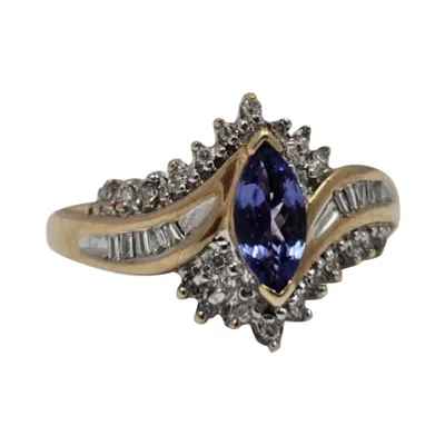 Pre-owned Keepsake 0.96ctw Tanzanite & Diamond Ring 14k Gold In Multi