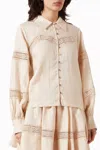 Keepsake Carrie Trim Shirt In Linen In White