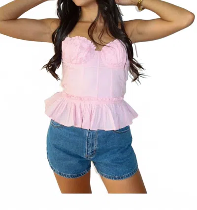 Keepsake Cotton Candy Corset Top In Pink