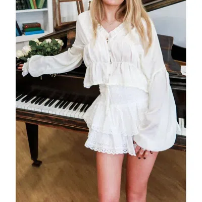 Keepsake Daydream Chiffon Top In White