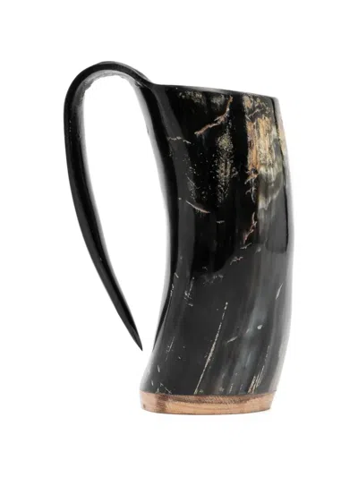 Keepsake Horn Wood Base Collectible In Black