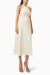 Keepsake Kennedy Knot Midi Dress In Satin In White