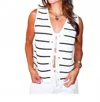 Keepsake Knotted & Noticed Tie Front V-neck Vest In Multi In White