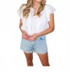 Keepsake Morning Light Embroidered V-neck Top In White In White