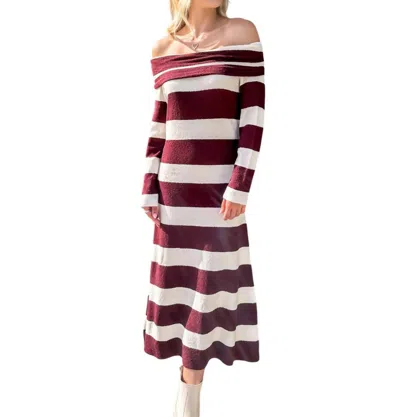 Keepsake Nicole Sweater Dress In Red/white