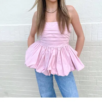 Keepsake Paige Bubble Hem Blouse In Pink