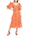 Keepsake Parallel Midi Dress In Orange