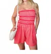 Keepsake Poppy Gingham Romper In Pink In Pink