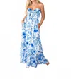 Keepsake Santorini Breeze Floral Jumpsuit In Blue In Blue
