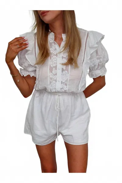 Keepsake Sugarfield Lace Romper In Off White