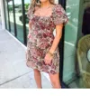 Keepsake Women's Mia Tie Back Mini Dress In Floral Jacquard Pattern In Multi