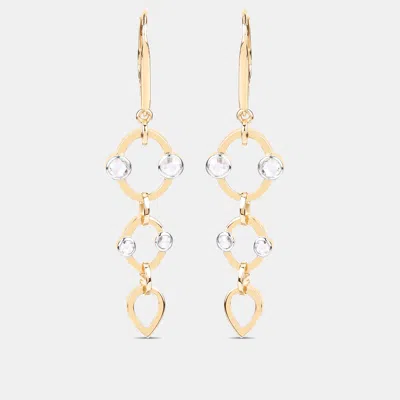Pre-owned Keesh Jewels 1.02 Cts Diamond 14k Yellow Gold Dangle Earrings