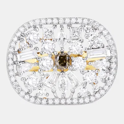 Pre-owned Keesh Jewels 2.66 Cts Diamond 18k Yellow Gold Bridal Ring Us Size 7.50