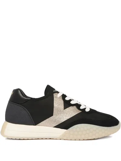 Keh-noo Glitter-embellished Sneakers In Black