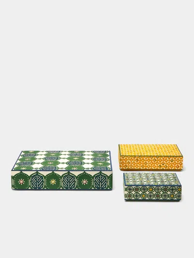 Keijusha Washi Treasure Boxes (set Of 3) In Multi