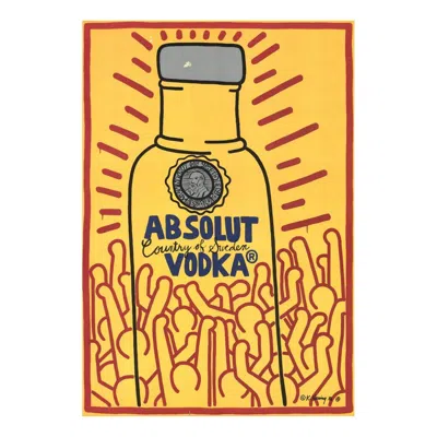 Pre-owned Keith Haring 1986  - Absolut Vodka Original Vintage Poster In Orange