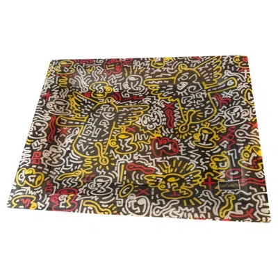 Pre-owned Keith Haring 1990s Pop Art Style Lucite Rectangular Serving Tray By Lavazza In Brown