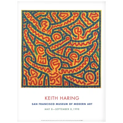 Pre-owned Keith Haring 1998  - San Francisco Museum Of Modern Art Original Vintage Poster In Brown