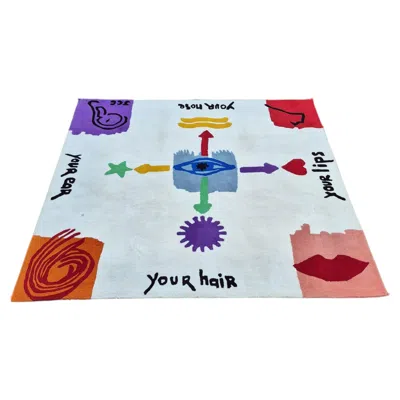 Pre-owned Keith Haring Carpet By Tai Ping Carpets Jean Charles Castelbajac Decor, Thailand 1985 In Gray