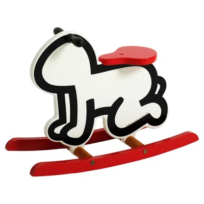 Pre-owned Keith Haring Children's Rocker, Rocking Horse, Pop Art Chair (radiant Baby) In Brown