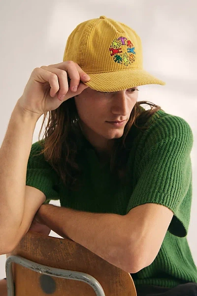Keith Haring Dancing Dudes Cord Hat In Tan, Men's At Urban Outfitters