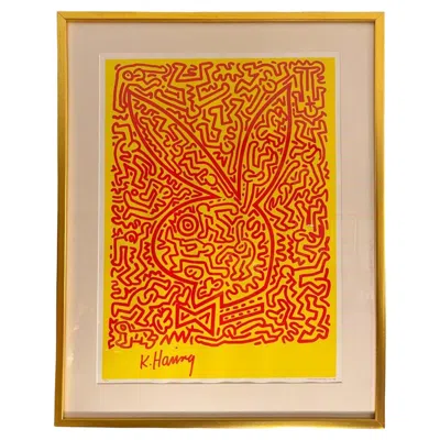 Pre-owned Keith Haring 'playboy Bunny No. 2',  Serigraph In Brown