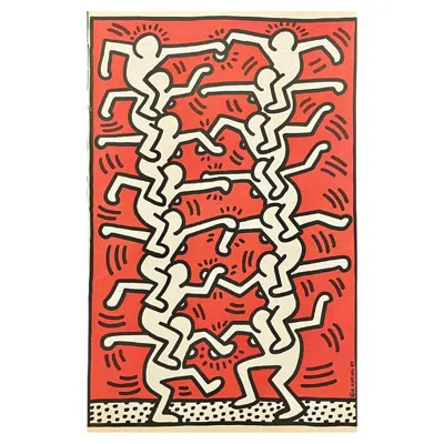 Pre-owned Keith Haring Vintage  Poster Advertisement 1984 In Red