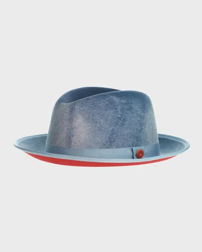 Keith James Men & Apos;s King Fedora Hat In Blue