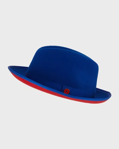 Keith James Men's King Fedora Hat In Blue