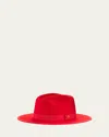 Keith James Men's Queen Red-brim Wool Fedora Hat In Red
