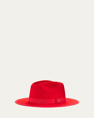 KEITH JAMES MEN'S QUEEN RED-BRIM WOOL FEDORA HAT