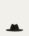 Keith James Men's Queen Red-brim Wool Fedora Hat In Black