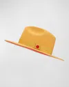 Keith James Men's Queen Red-brim Wool Fedora Hat In Canary Yellow