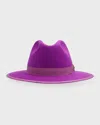 Keith James Men's Queen Red-brim Wool Fedora Hat In Purple