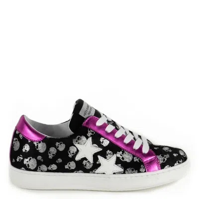Keith Scarrott Shoes Women's Black Cranio Skull Print Trainer