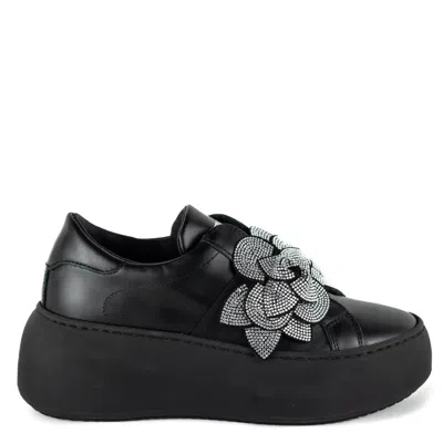 Keith Scarrott Shoes Women's Black Peonia Sparkle Trainer