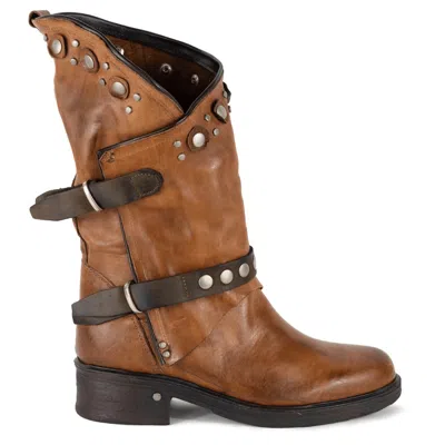 Keith Scarrott Shoes Women's Brown Livia Tan Biker Boot