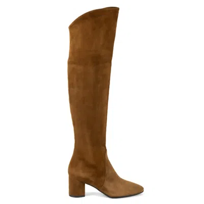 Keith Scarrott Shoes Women's Brown Napoli Tan Suede Over The Knee Boot