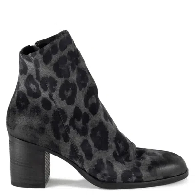 Keith Scarrott Shoes Women's Licola Grey Leopard Ankle Boot In Animal Print