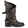 Keith Scarrott Shoes Women's Livia Grey Biker Boot In Gray