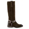 Keith Scarrott Shoes Women's Nola Brown Suede Knee Boot In Brown