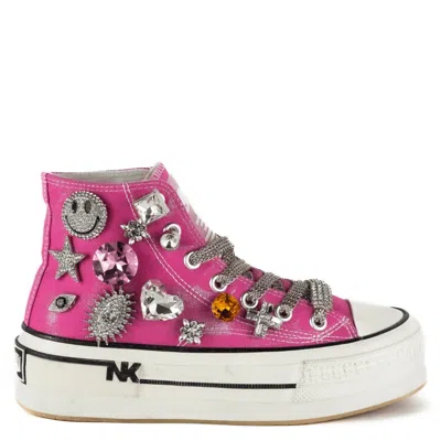Keith Scarrott Shoes Women's Pink / Purple Sorriso Embellished Hi-top In Pink/purple