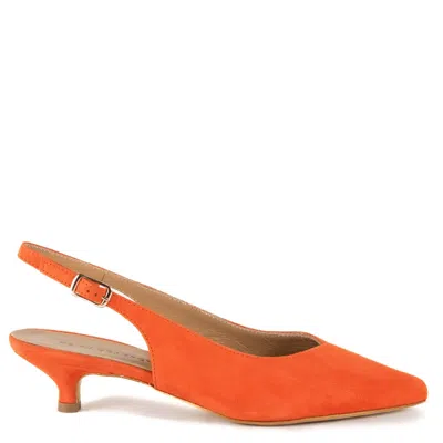 Keith Scarrott Shoes Women's Yellow / Orange Tanita Orange Suede Slingback In Yellow/orange
