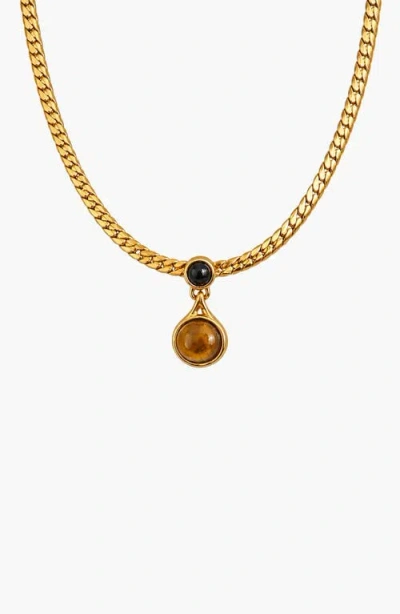 Kellery Aura Vintage Pendant Necklace In Gold