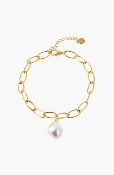 Kellery Baroque Pearl Drop Bracelet In Gold