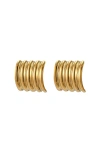 Kellery Dazzle Dream Tile Shaped Statement Earrings In Gold