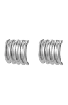 Kellery Dazzle Dream Tile Shaped Statement Earrings In Silver