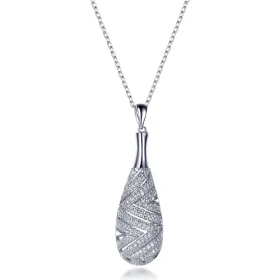 Kellery Ethereal Raindrop Pendant Necklace In Silver