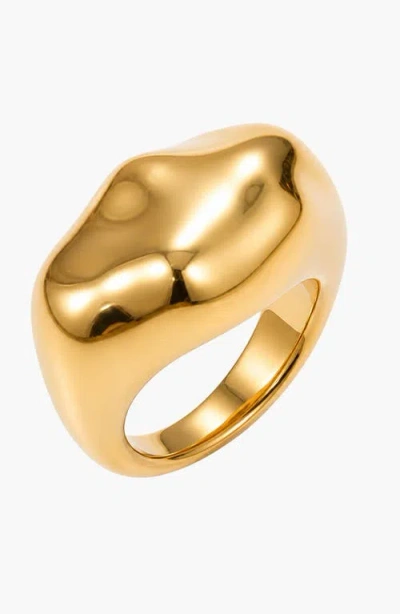 Kellery Liquid Gold Abstract Sculptural Ring