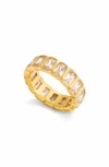 Kellery Rectangular Cubic Zirconia Eternity Ring In Gold